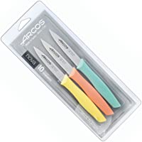 Arcos Nova- Set 3 Cuchillos Mondadores- Acero Inoxidable 85 mm- Mango varios colores